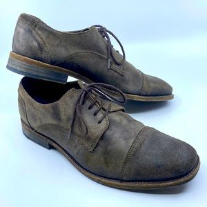 All Saints Jacks Place Brown Suede Leather Oxford Dress Shoes Mens Size 11 US 44